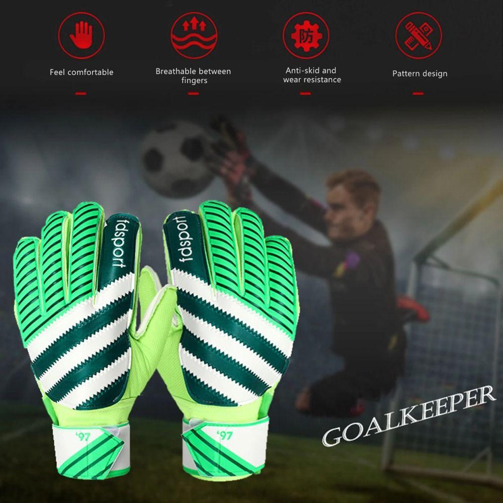 1Pair Non-slip Football Soccer Goalie Gloves Latex Football Training Gloves Adults Kids