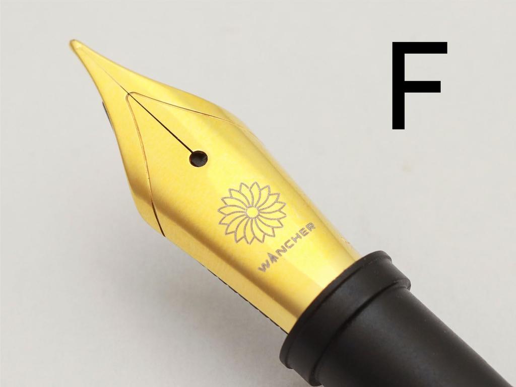 WANCHER DREAM PEN Ручка из настоящего эбонита, мраморно-коричневая, перьевая, перо F, сигарообразная (F (Позолоченный))