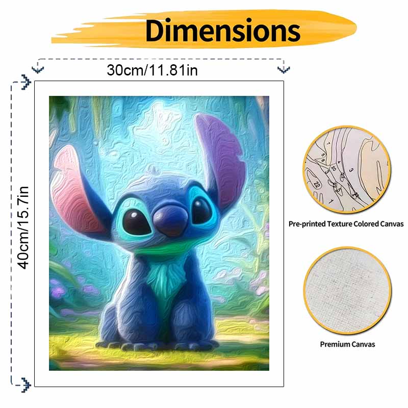 Disney Анимация Стич цифровая масляная живопись DIY ручная раскраска картина домашний декор милый синий инопланетянин настенное искусство холст 1056