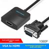 Weixun Конвертер VGA в HDMI со звуком - Кабель-адаптер HD для компьютера, телевизора, проектора