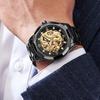 Брендовые часы JINSHIDUN, автоматические механические часы Tuhao, золотые часы с драконом, водонепроницаемые, светящиеся в темноте, мужские часы