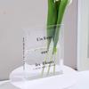 Aesthetic Book Letter Acrylic Vase Modern Hydroponic Decorative Vase Clear Book Vase  Wedding Party