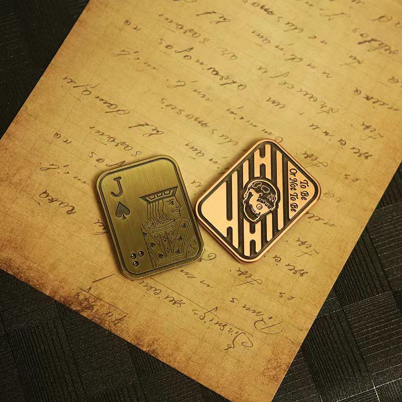 Poker J Metal Skull Магнитный слайдер-толкатель, игрушка для снятия стресса, слайдер-фиджет, антистресс, EDC, вращающийся волчок, покерные игрушки, магнитные игрушки