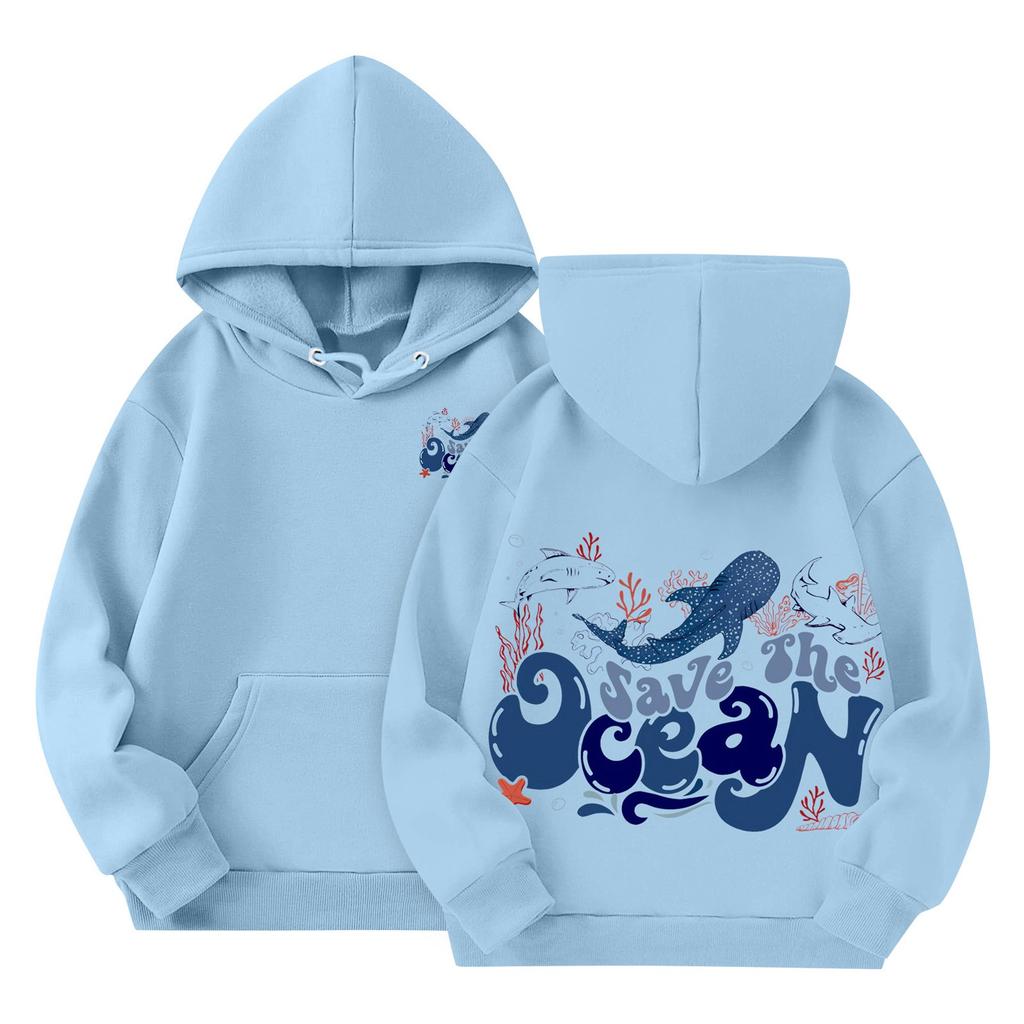 Детские толстовки, свободная спортивная рубашка с капюшоном и принтом, модная спортивная рубашка