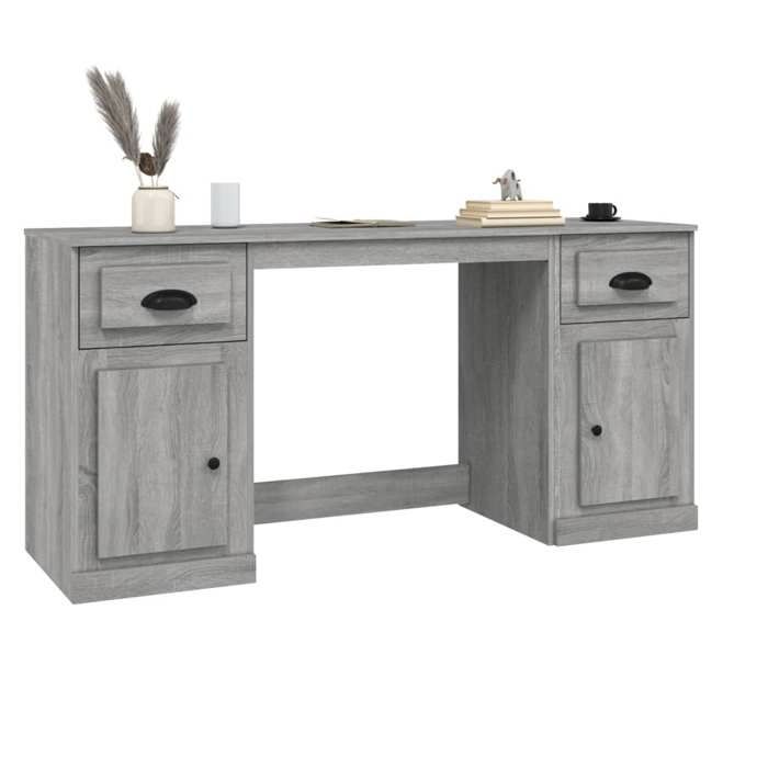 Maison Exclusive - Bureau avec armoire sonoma gris bois d'ingénierie