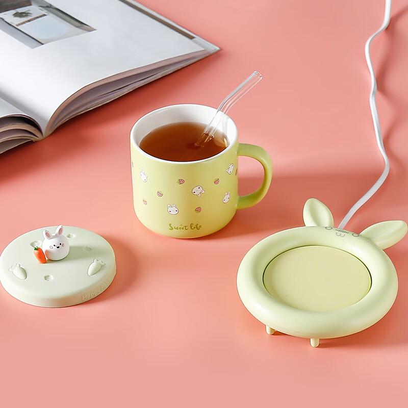 Cute Rabbit 55°C Smart Heating Ceramic Mug Set