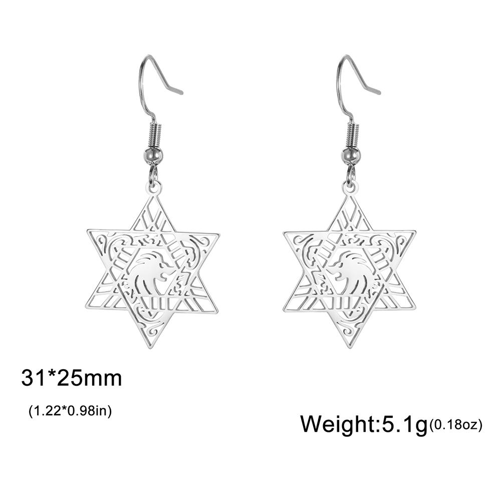 Dawapara Серьги Звезда Давида Подвесные Серьги-Кольца для Женщин Je Jewelry Подарок на Хануку Нержавеющая Сталь