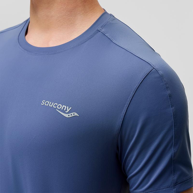 SAUCONY Футболки мужские с круглым вырезом умеренные SC2239038-BL85