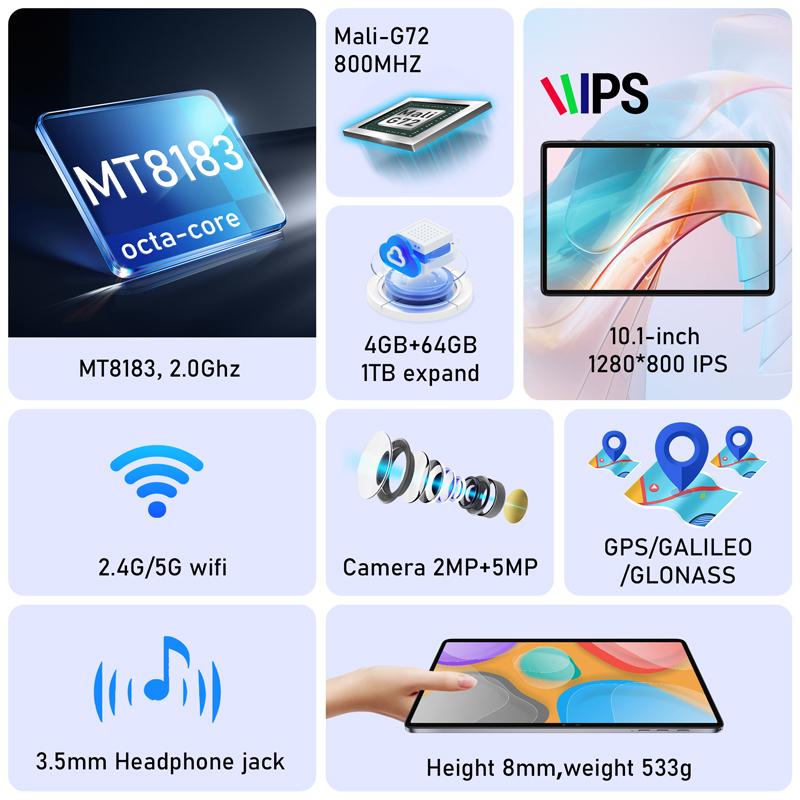 N-one Планшет Android 12 MT8183 Octa-Core 10 дюймов новейший планшетный компьютер поддержка 5G WiFi