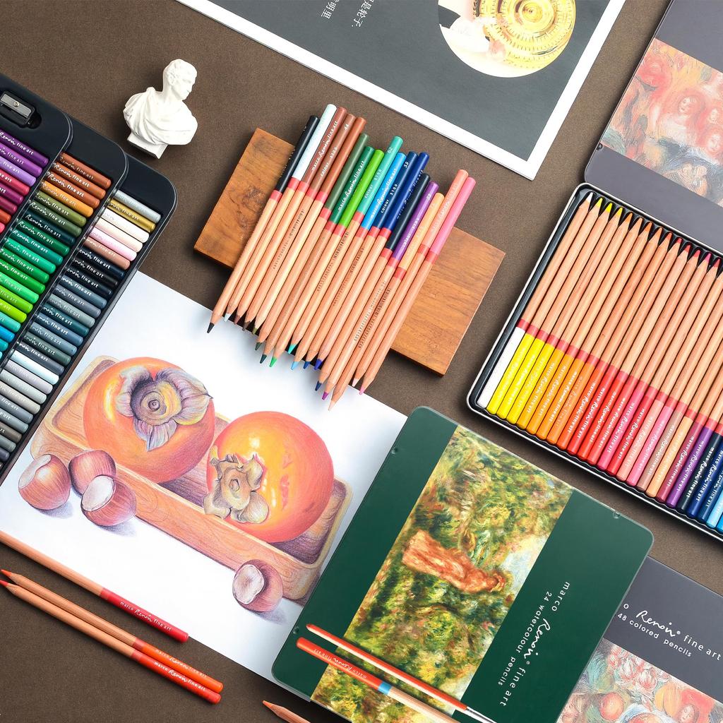 Marco Взрослые Раскраски 48 Хороших мм Толстые Твердые для Большой Области Насыщенные Легкие для Профессионалов Железо Роскошные Цвета Карандаши, Цвета, На масляной основе, Раскрашивание,