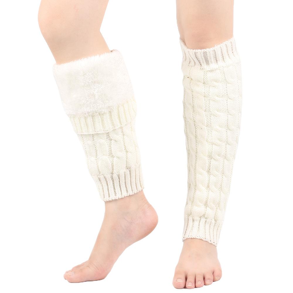 A Pair of Plush Sock Covers for Warm and Thick Leg Protection, Outdoor Cold Proof Foot and Leg Protection Covers