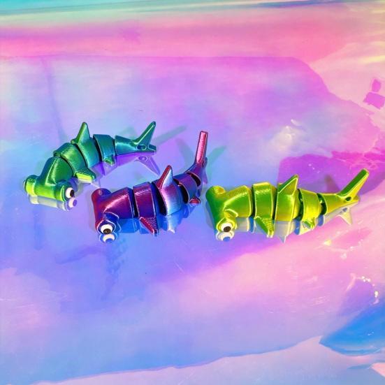 3D-печатная игрушка-кит, шарнирная, гибкая, модель морского животного, позируемая, фиджет-игрушка для подарков на вечеринку, декора офисного стола, дома