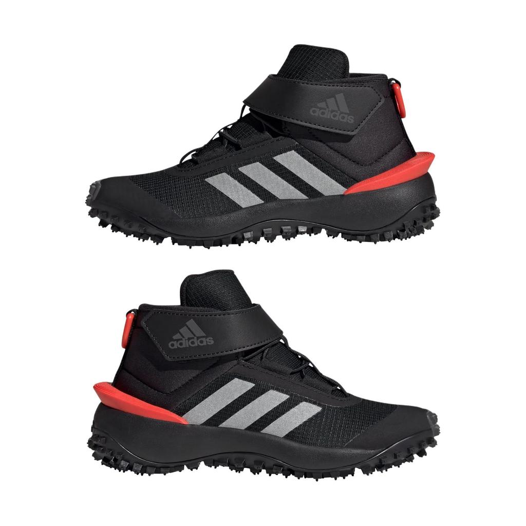 Adidas Fortatrail Round Toe Velcro Durable High-Top Running Shoes Kids Sneakers Black IG7263