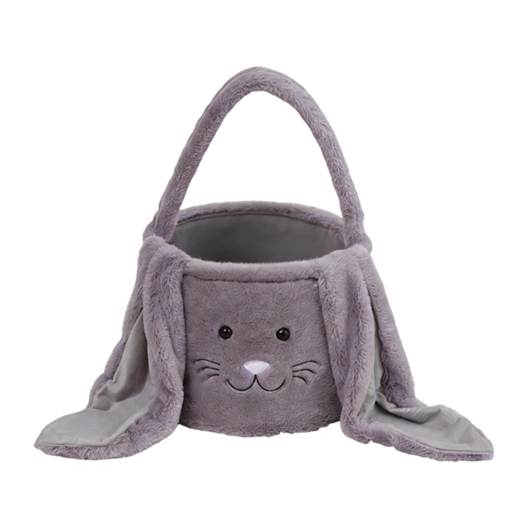 Easter Decorative Basket, Plush Diy Basket, Easter Bunny Decoration, Easter Plush Basket With Ears Bag