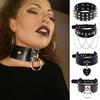 Women Hot Punk PU Leather Rivet Choker Necklaces Collar Alloy Casual Adjustable Fashion Hip Hop 1PC