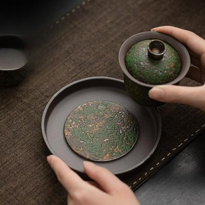 Подставка для керамического горшка Kiln Change, ретро-подставка для сухого заваривания, чайный сервиз в стиле кунг-фу, чашка, чайник, подставка под воду в китайском стиле.