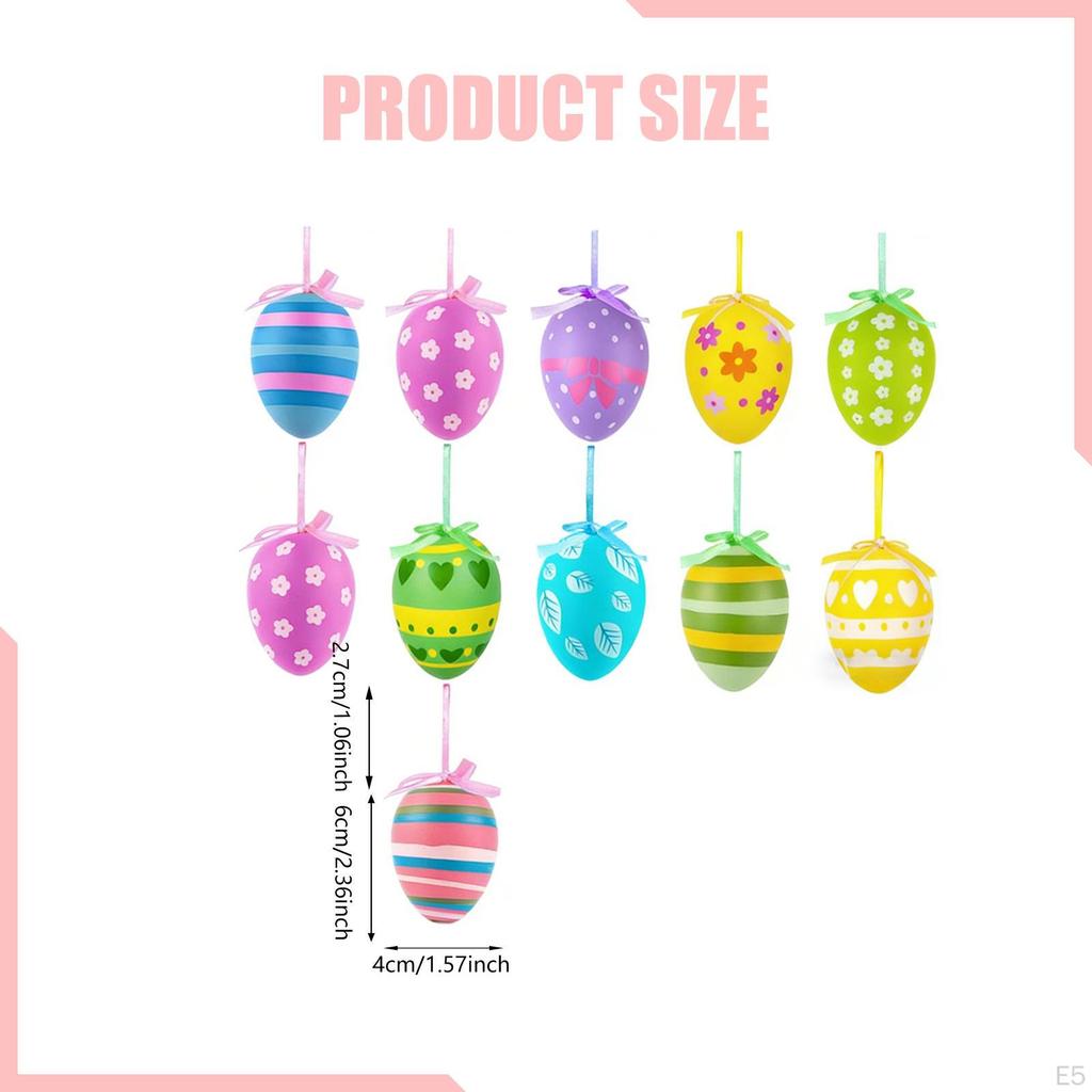 24 Pieces Easter Decoration Eggs 6x4cm Tree Basket Ornaments for Window Party Home