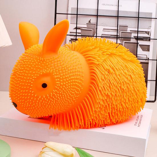 Stress Relief Animal Squeeze Toy Long Hairs Rabbit Dog Cat Sensory Toy Portable Stretchy Animal Shape Stress Ball Decompression Toy