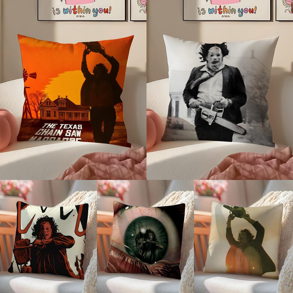 TThe Texas Chainsaw Massacre Cushion Cover Pillowcase Short Plush Invisible zipper Room Sofa Cushion Cover