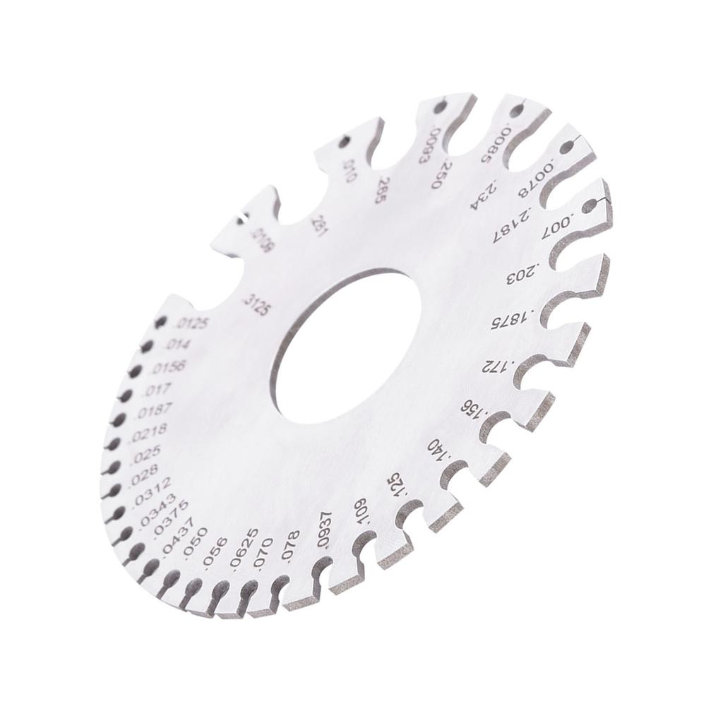 Stainless Steel 2 Sides Round Wire Thickness Measurer Tester Ruler Gauge Diameter Tool
