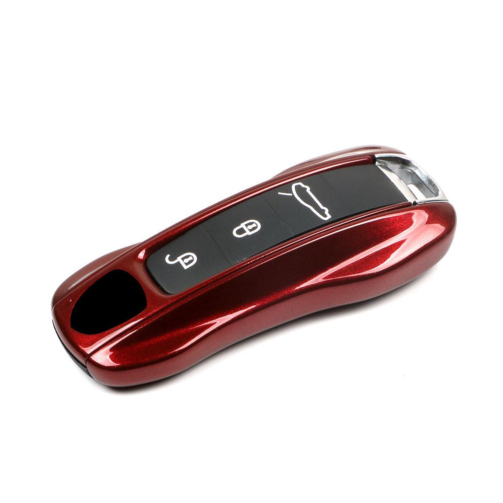 For Porsche Key Case Modified Cayenne 718macan911 Paramela Taycan Cherry Red