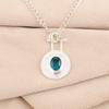 Apatite Gemstone 925 Stamped Silver Handmade Pendant 1.4" For Mother's Day Gift PP-57-7