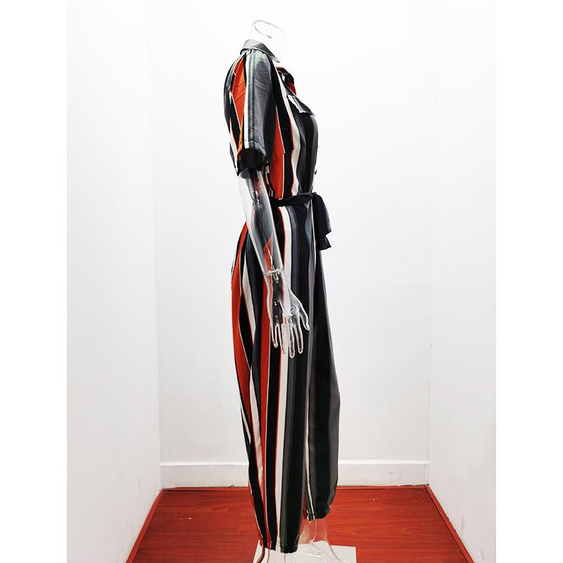 Уютный женский летний комбинезон с пряжкой и принтом на поясе, повседневный комбинезон с отложным воротником и короткими рукавами