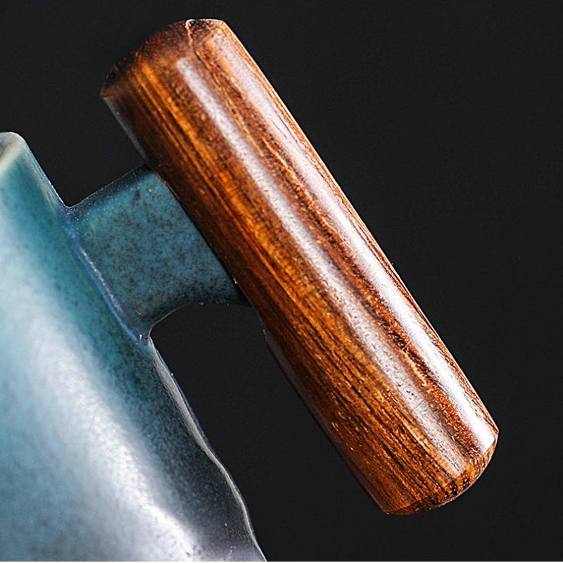 Креативная Изысканная кофейная чашка ручной работы, винтажная кофейная чашка с деревянной ручкой, кружки, чашки, кружки, посуда для напитков, кухня, столовая, бар, дом