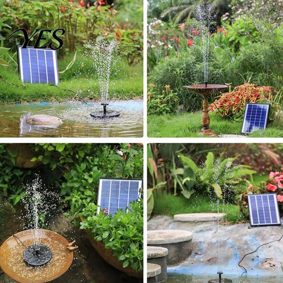 Bird Bath Fountain Pump Solar for Bath, Powered with Multiple Water Spray Nozzle Kit Nozzles, 5.12" Floating Garden Pond Pool Fish Tank Outdoor