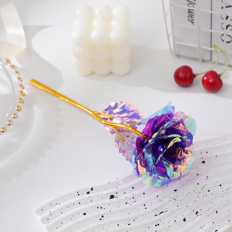 Роза из 24-каратной золотой фольги Светящийся букет: Сохраненные искусственные цветы на День святого Валентина, День матери и дни рождения