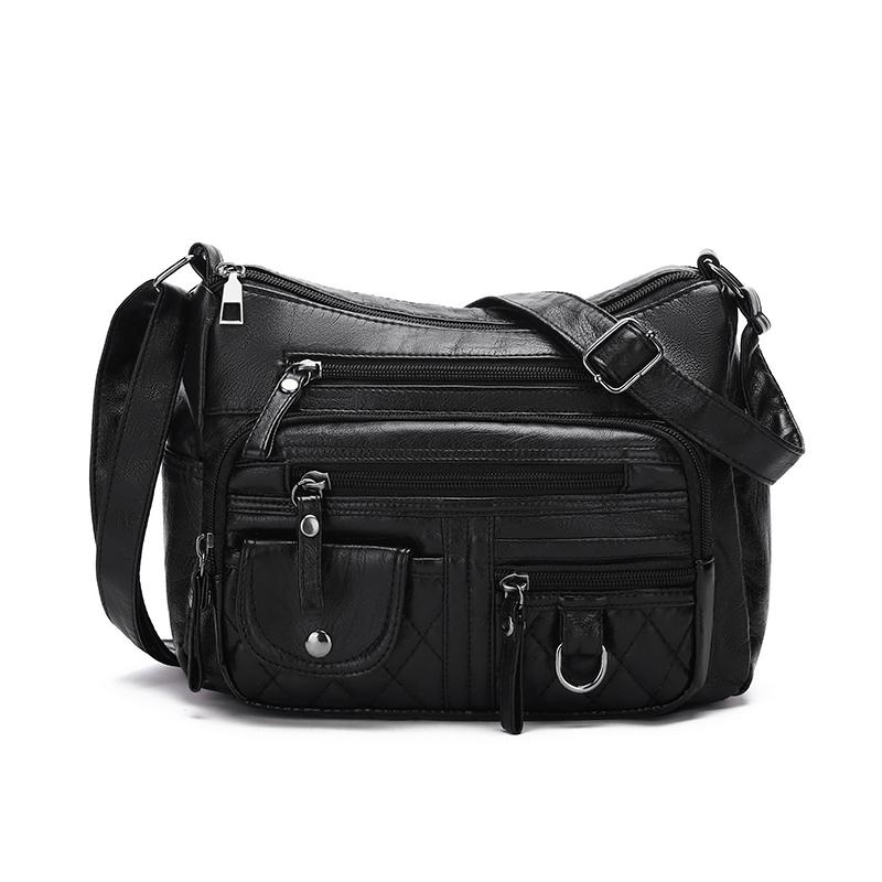 Женская многокарманная стеганая многослойная сумка через плечо AVE