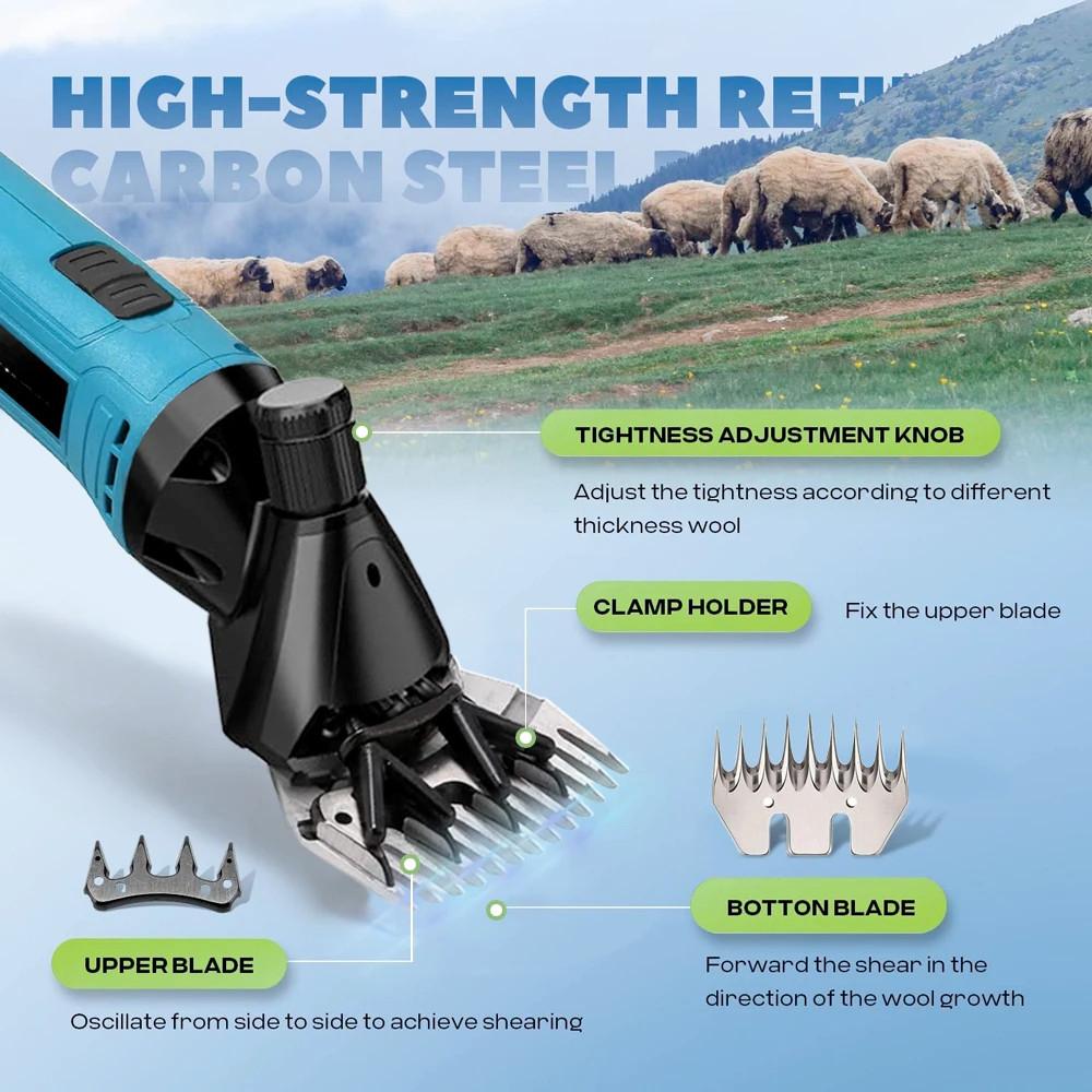 6 Speed 13 Teeth Wireless Portable Electric Wool Shears Farm Animals Hair Trimming Machine Handheld Sheep Shearing Clipper