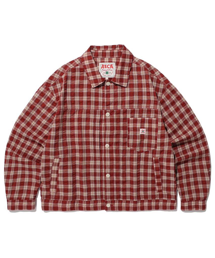 AECA Light Check Trucker-Burgundy