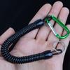 Camping Portable Fishing Lanyards Spring Elastic Rope Camping Carabiner Anti-lost Phone Keychain