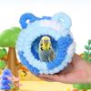 Winter Birds Nest Fluffy Parrot House Cute Flannel Cave Birdhouse with Ears Warm Parakeet Nest for Birdcage Budgerigars Cockatiel