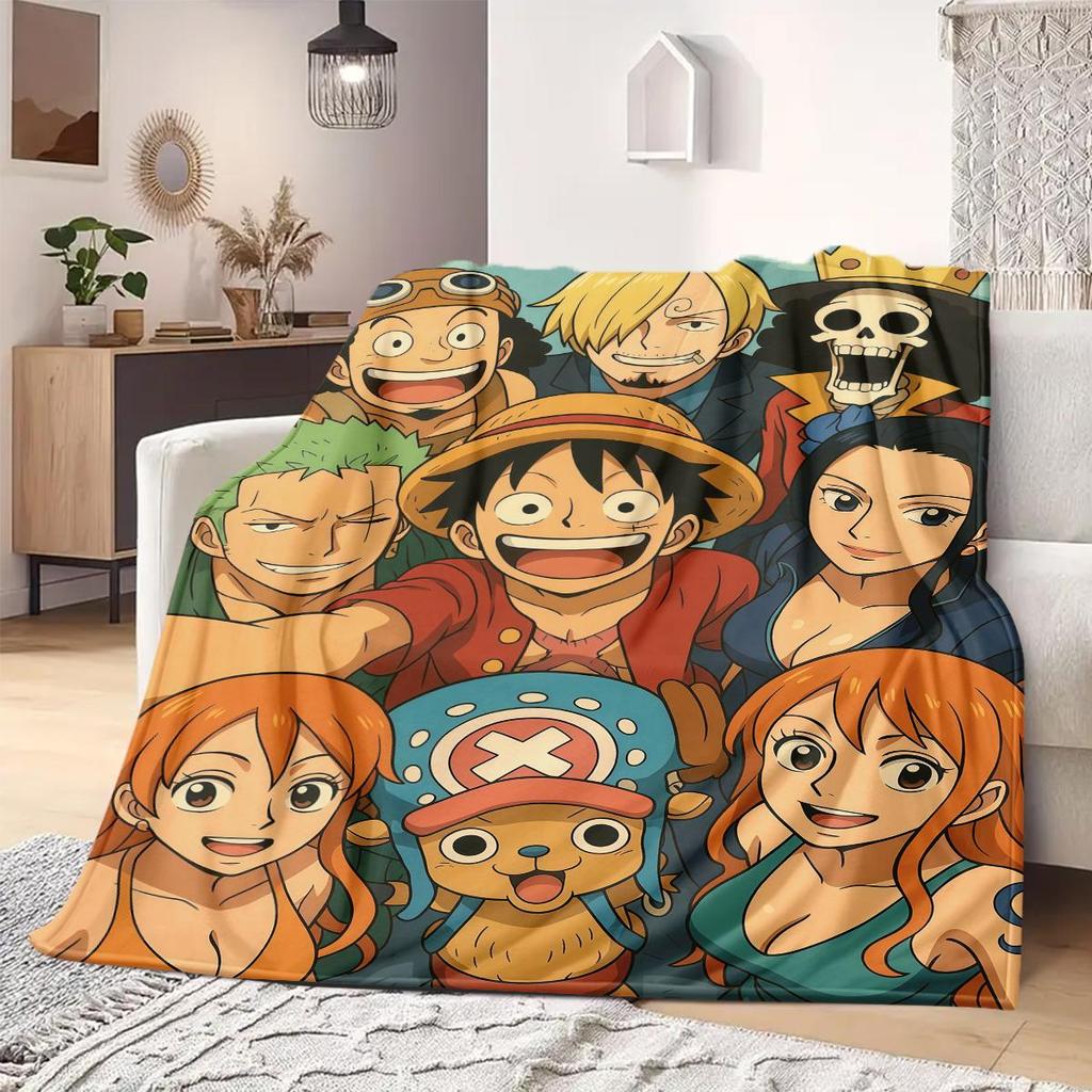 ONE PIECE Anime Print Blanket Warm Comfortable Flannel Blanket Suitable for Bedrooms,Sofas, Beds,Chairs,Travel -QIAO90