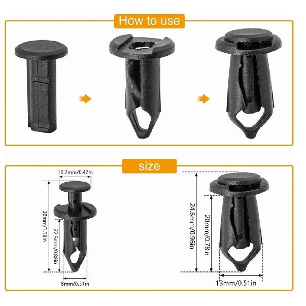 Engine Cover Undertray Splash Shield Guard Body Bolts U-Nut Clips M6 For Toyota