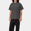 Carhartt WIP Унисекс футболка с квадратной биркой, круглым вырезом, свободного кроя, окрашенная в готовом виде, Цвет: Угольно-серый, I029949-98-GD