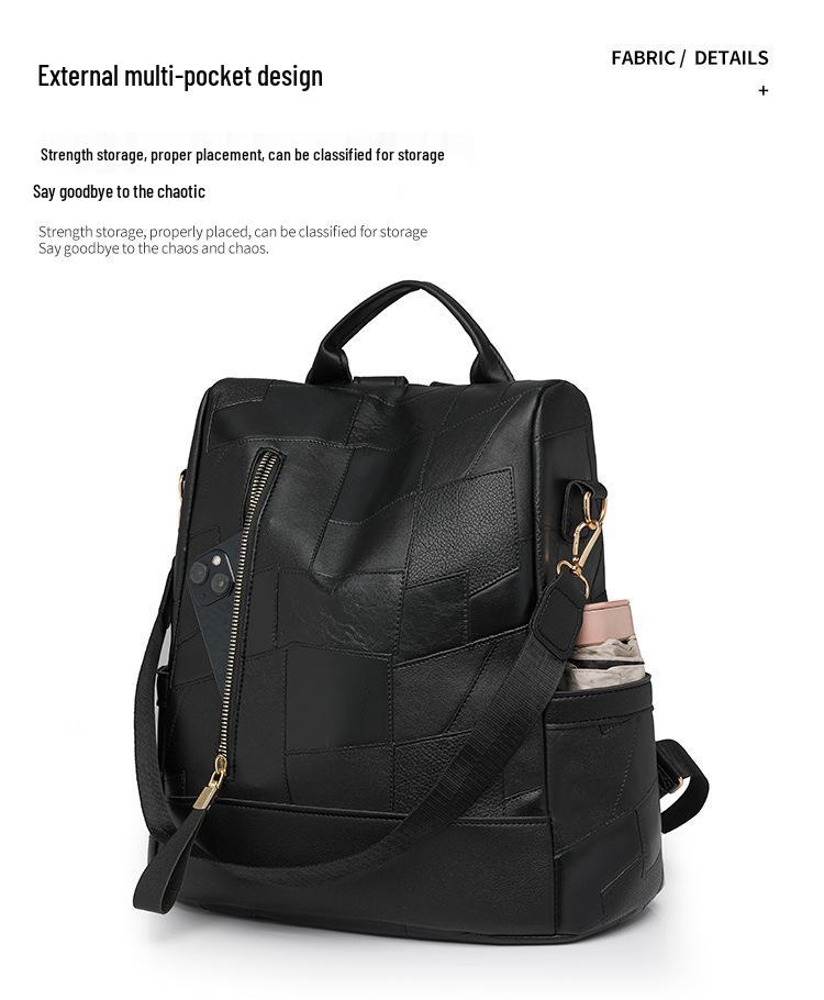 2024 Новая Мода Женский Ретро Рюкзак Большой Вместимости, Универсальная Повседневная и Простая Сумка на Одно Плечо