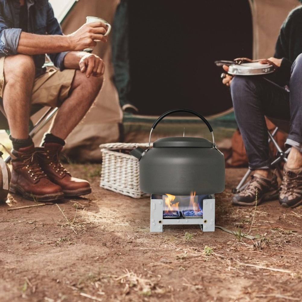 Stainless Steel Camping Alcohol Stove Lightweight Mini Camping Cooking Stove Push-pull Box for Travel Picnic BBQ for Backpacking