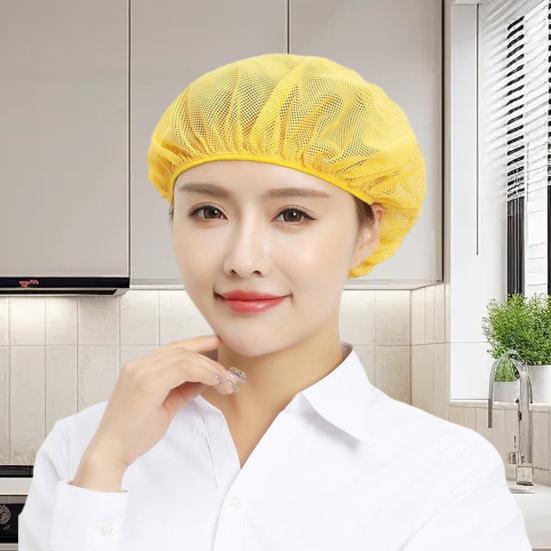 Reusable Bakery Hat Mesh Chef Cap Soft Breathable Friendly To Skin Washable Cooking Cap Protective Headwear