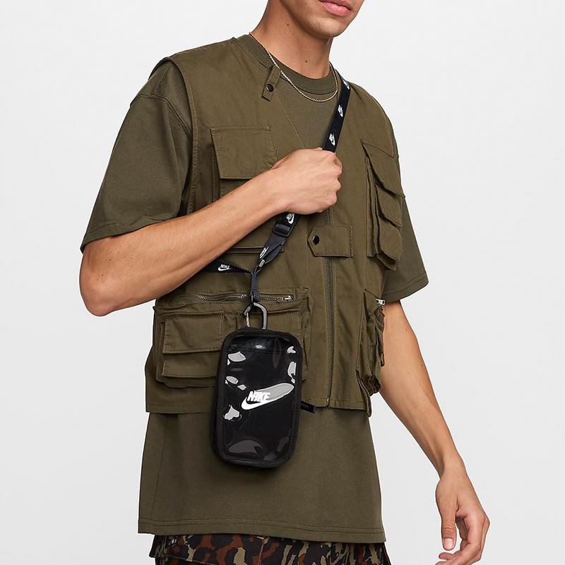 Nike Клуб Полиэстер Полиуретан На одно плечо Кроссбоди Чехол для мобильного телефона Обычный Унисекс Черный Повседневный HF3595-091