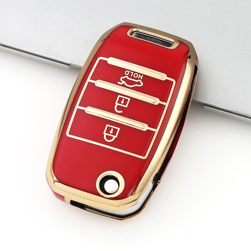 3 кнопки дистанционного держателя брелока для KIA Sid Rio Soul Sportage Ceed Sorento Cerato K2 K3 K4 K5 мягкий TPU складной чехол для автомобильного ключа