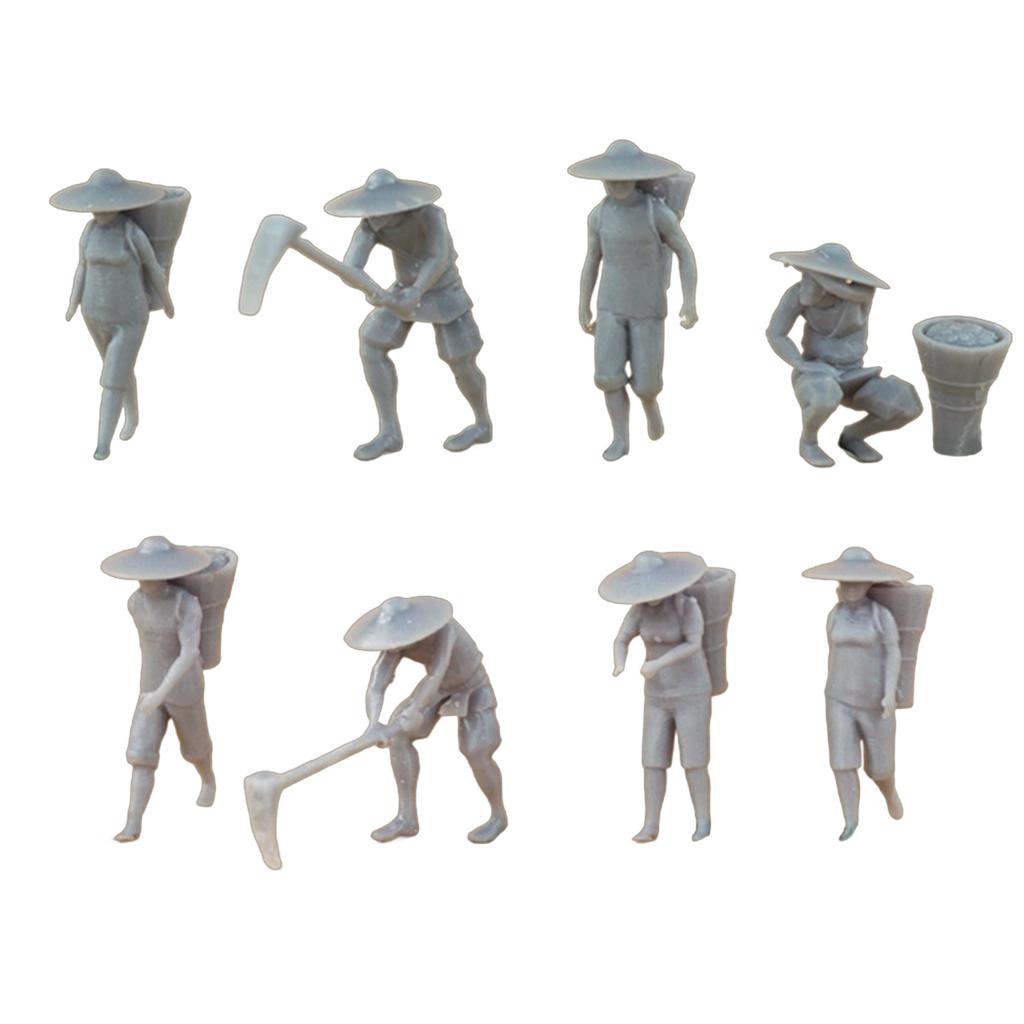 Farm Keeper Model Resin Miniature Farmers for 1/87 Scale DIY Scenery for Model Train Setups