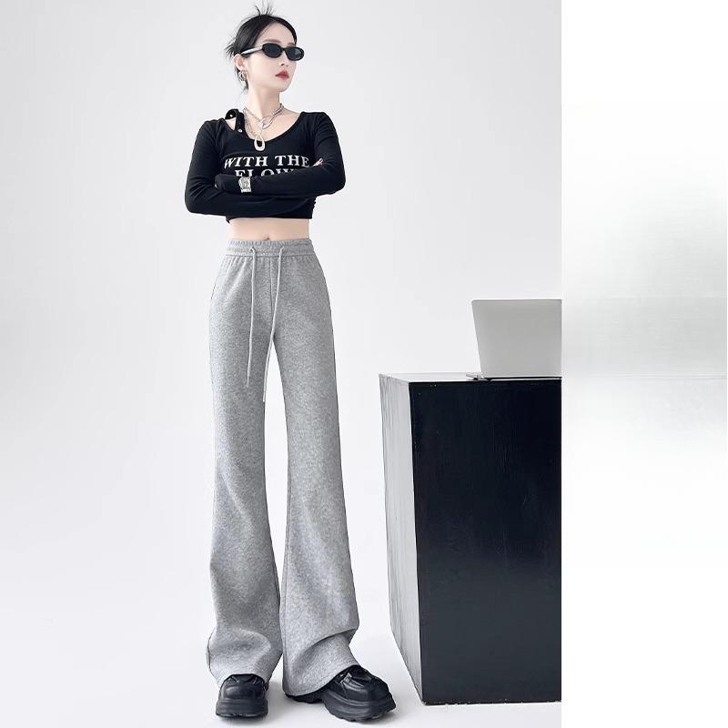 Женские спортивные штаны микро-клеш весна-осень новые с высокой талией и тонкие