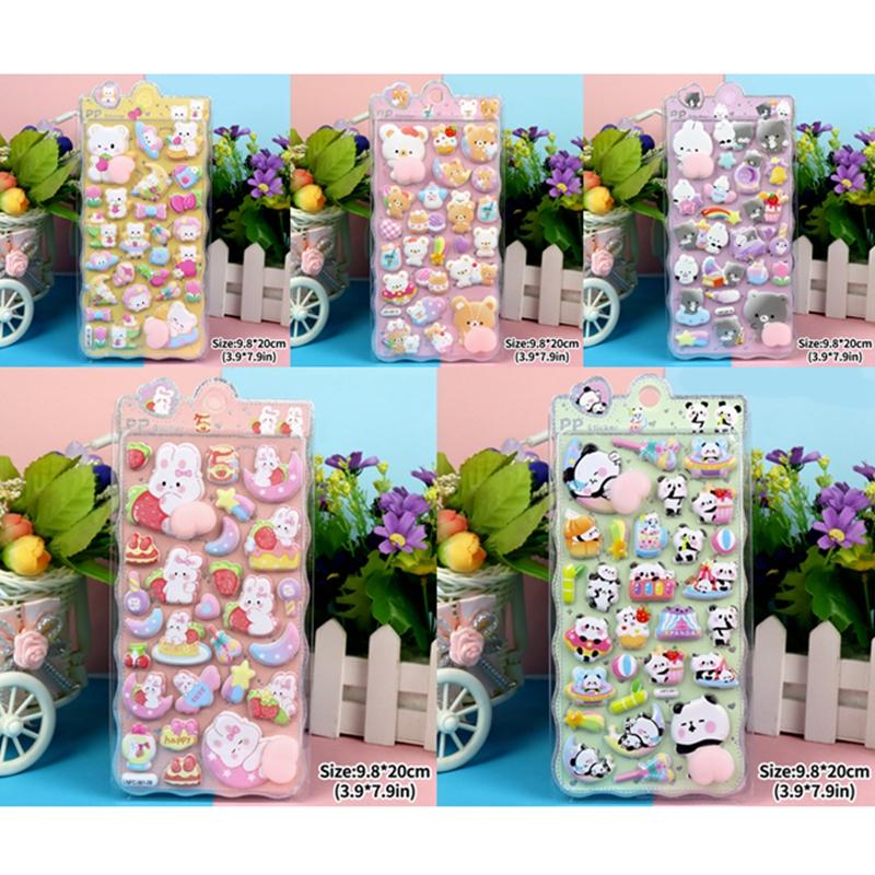 3D Bubble Cartoon Stickers Soft Pinch Pippi Sticker Decompression Diy Phone Case Scrapbook Notebook Cover Decorative Stickers
