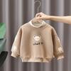 Kids Hoodies Girl Sweatshirt Autumn Long Sleeve Turtleneck T-shirt Children Girls Clothes Bear Applique Winter Girls1-8T Hoodies Top