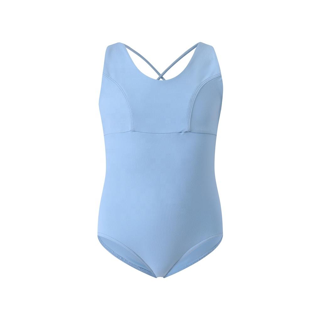 Factory Hot Arrival Mesh Insert Girls Short Sleeves Ballet Leotards Training Dance Wear for Stage Performance