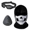 SHENKEL CoD Ghost-Style Skull Balaclava, Mesh Goggles, and Shell Mask (White) 3-Piece Set for Cold Weather Protection, Anti-Fog, and Easy Breathing, P
