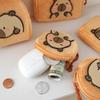 Модная мини-капибара Кошелек для монет Мультяшный кошелек на молнии Круглая сумка с ремешком на запястье Сумка для хранения наушников